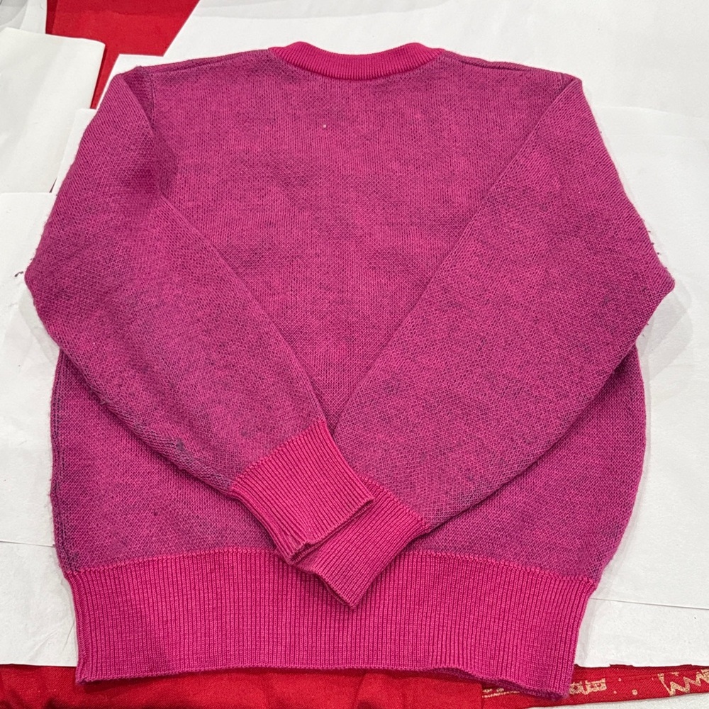 Givenchy Pink V-Neck Sweater with Blue and Green Accents - Picture 6 of 6